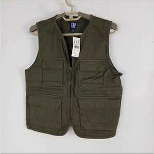 GAP Olive Green Utility Vest with Front Pockets